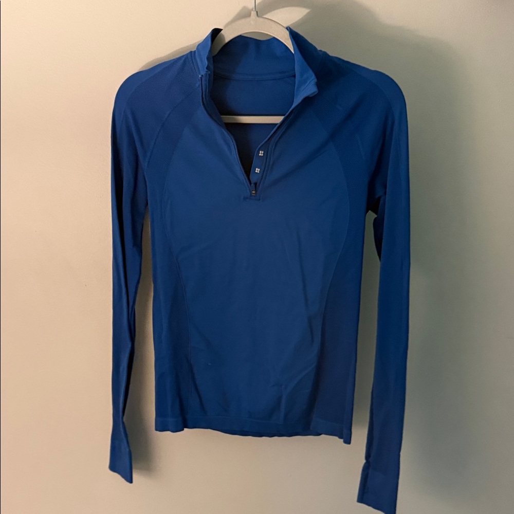 Sweaty Betty Blue Quarter-Zip Performance Top